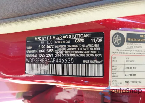 2010 Mercedes-Benz C 300 Sport 4Matic from USA, damaged, VIN WDDGF8BB4AF446635